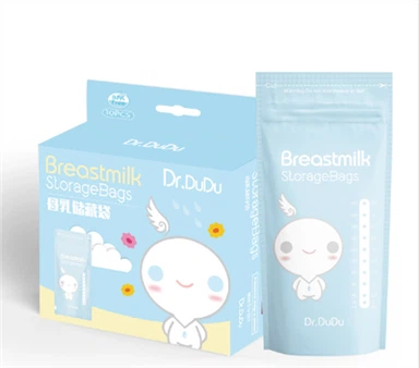 Anpassad tryckt plast Stand Up-förpackning Återanvändbara husdjur/Pe BPA-fria bröstmjölksförvaringspåsar